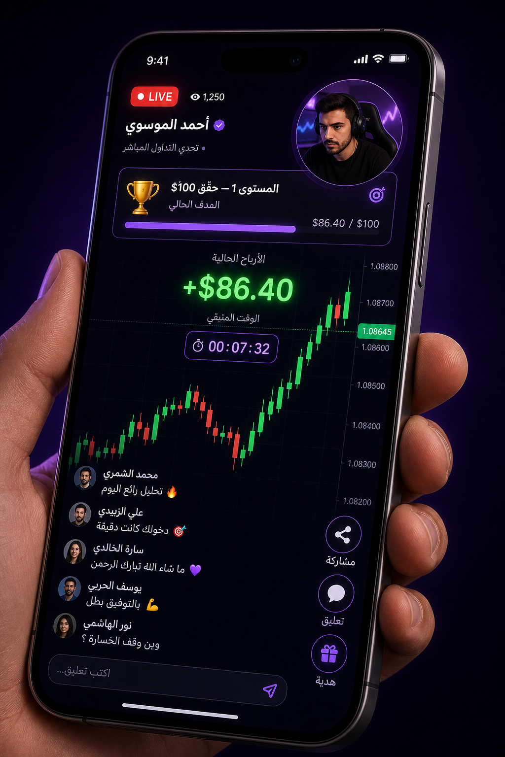 التحدي الفردي على الهاتف
